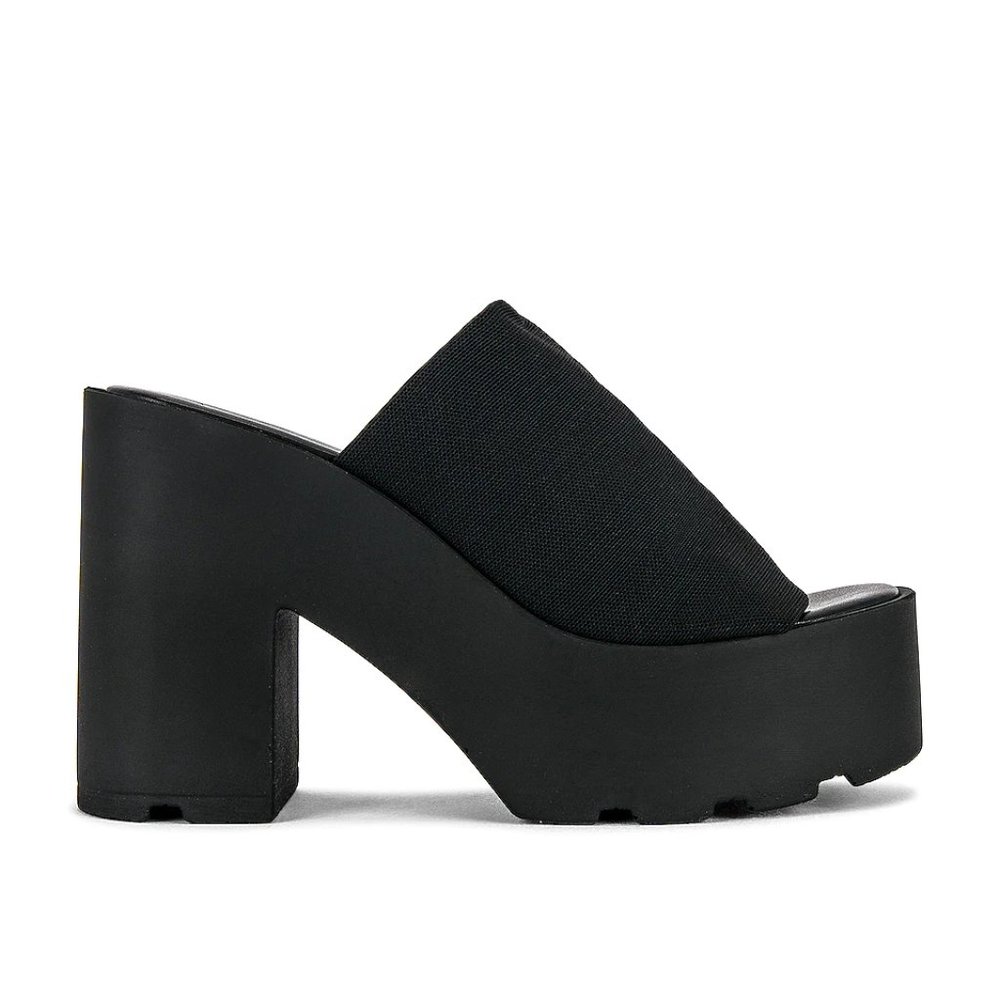 Steve Madden Sami Sandal in Black Chunky Heel Heeled Mule 6 / 36